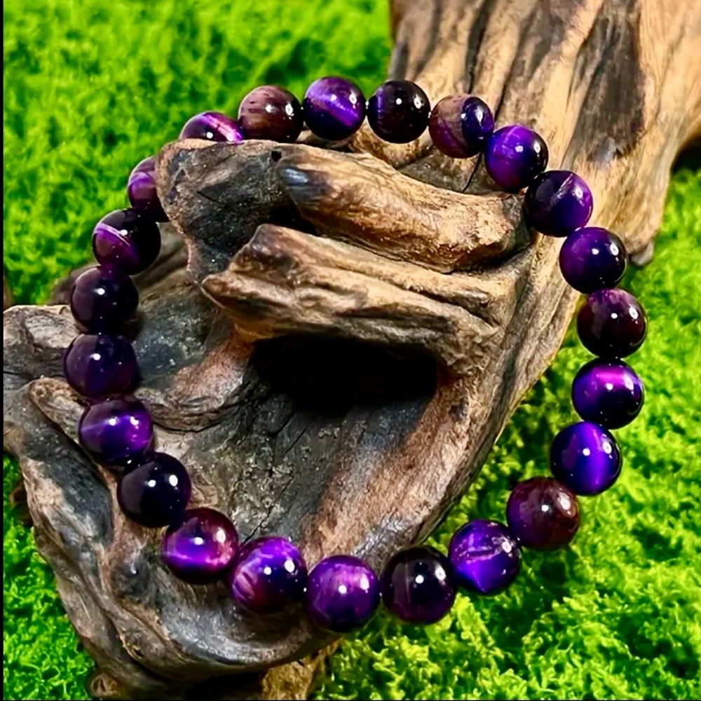 🆕New Purple Tiger’s Eye 8mm Healing Gemstone Bracelet